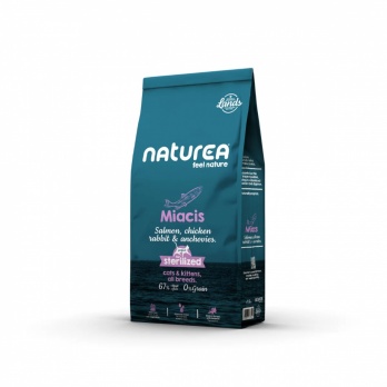 Naturea High-quality food for cats and kittens with salmon, chicken, rabbit and sardines LANDS MIACIS 1.6kg