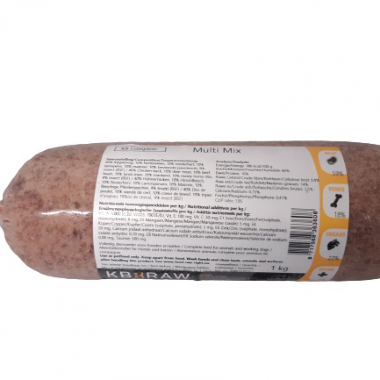 KB Raw fresh food and its ingredients for dogs
