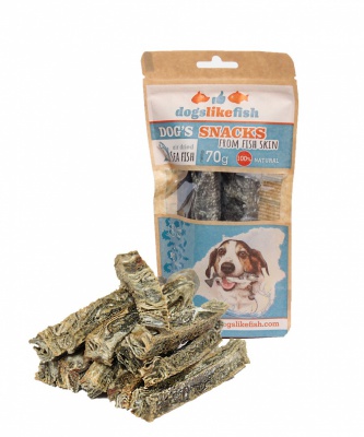 Dogs like fish - Cod skin sticks 70g
