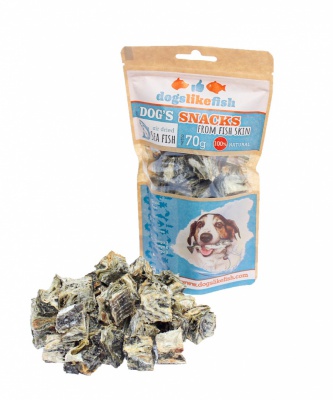 Dogs like fish - кубики из кожи трески 70g