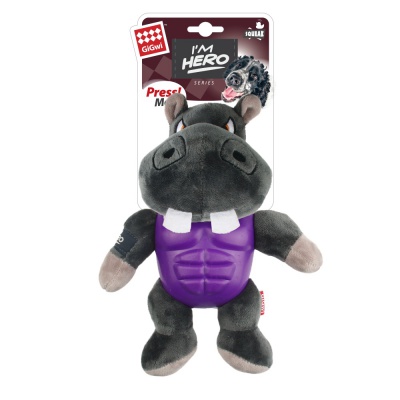 GiGwi Dog Toy "Hippo I'm Hero"