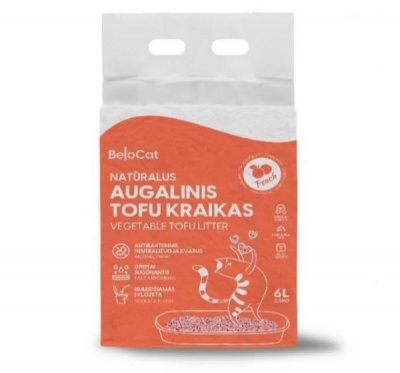 BeloCat Tofu Clumping Cat Litter Peach 6l