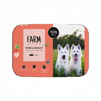 Farm Pre-cooked frozen meal with pork & barley 1kg