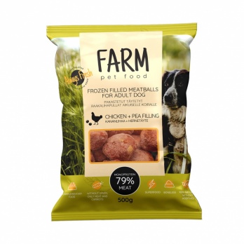 Farm B.A.R.F. meatballs with chicken and peas 500g