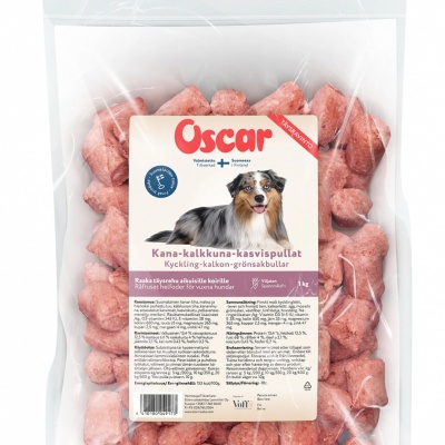 Oscar Vistas, tītara un dārzeņu gaļas bumbiņas 1kg