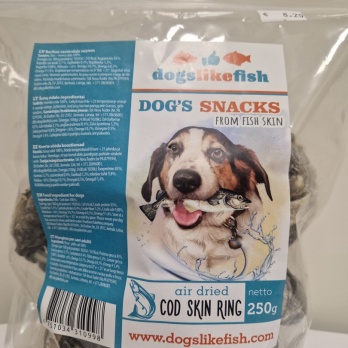 Dogs like fish - Cod skin rings 250g