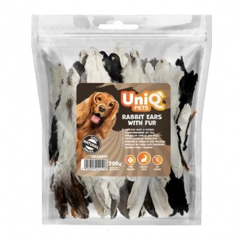 Uniq pets Rabbit ears with fur 300g