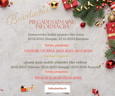 Barfus courier delivery information during the holidays!