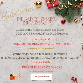 Barfus courier delivery information during the holidays!