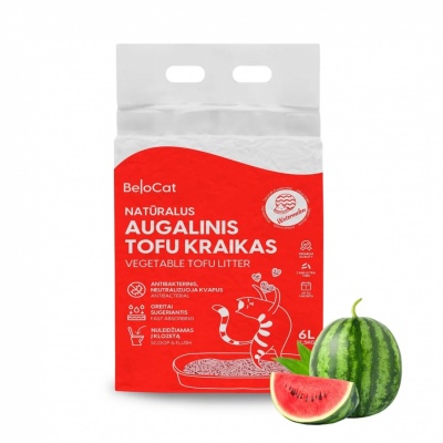 BeloCat Tofu Clumping Cat Litter Watermelon 6l