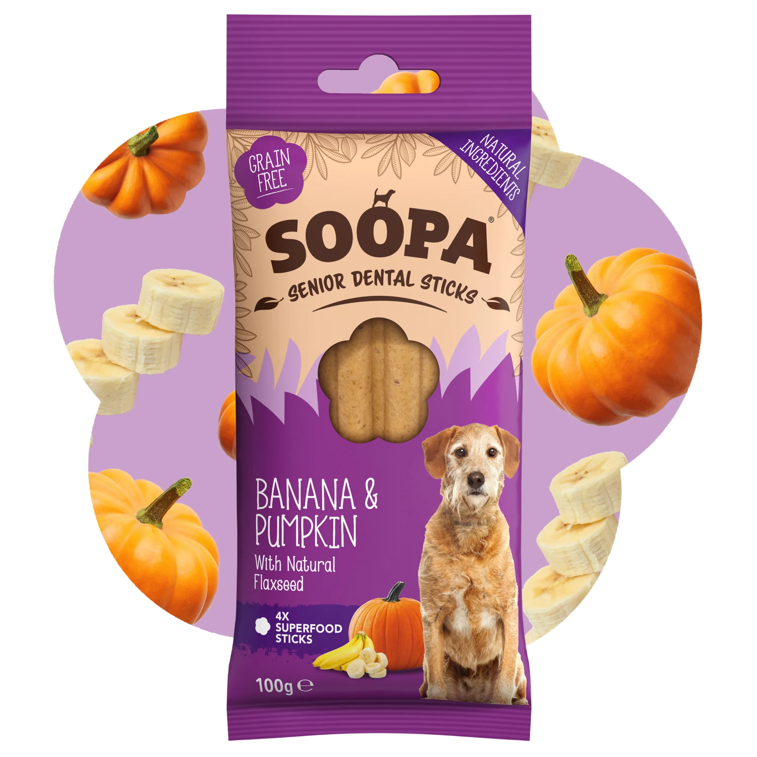 Soopa senior sticks banana & pumpkin