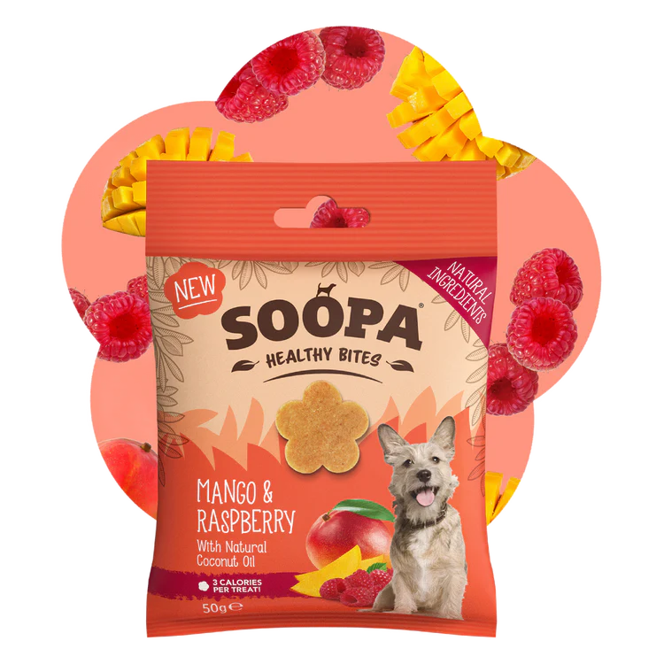 Soopa healthy bits mango & raspberry