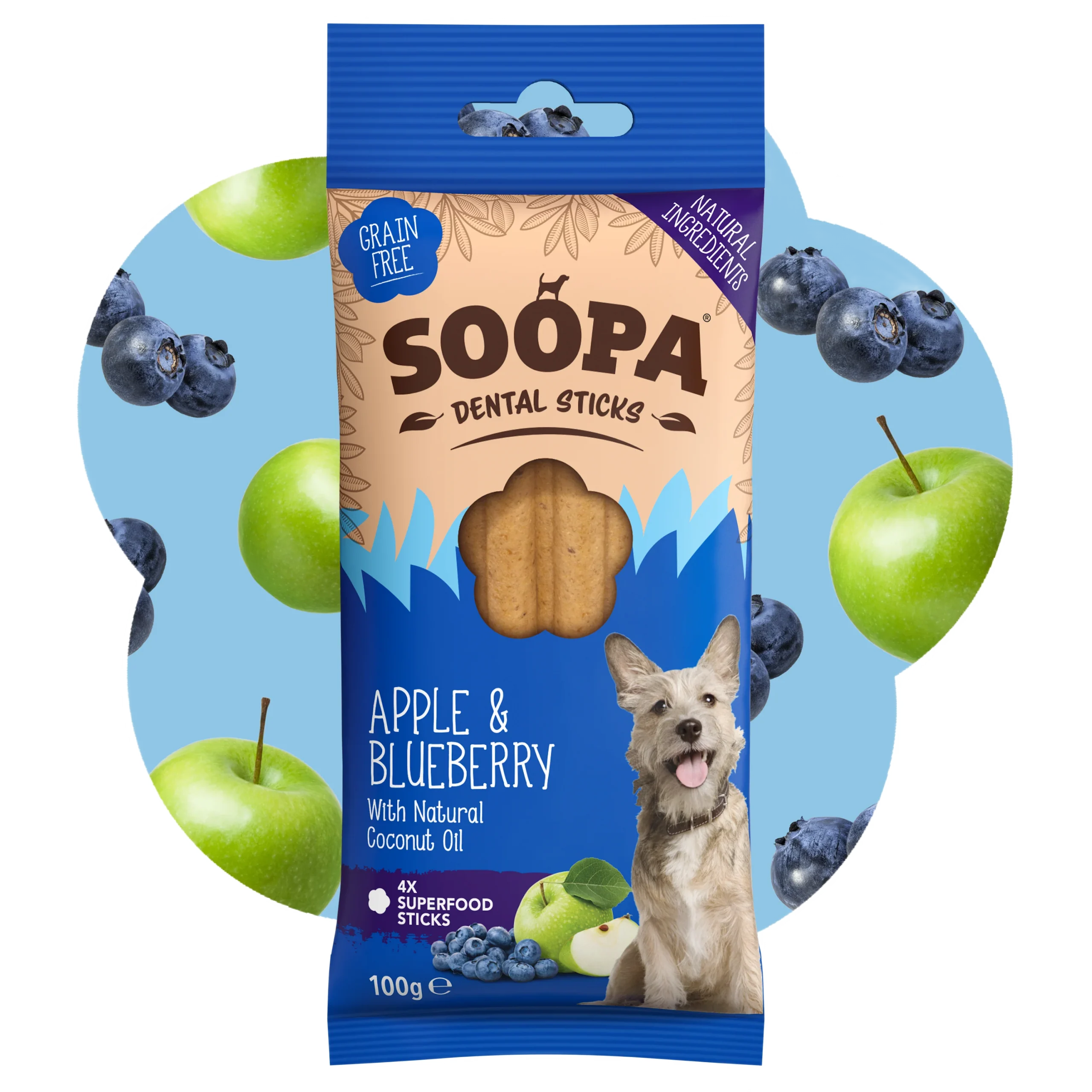 Soopa dental sticks apple & blueberry